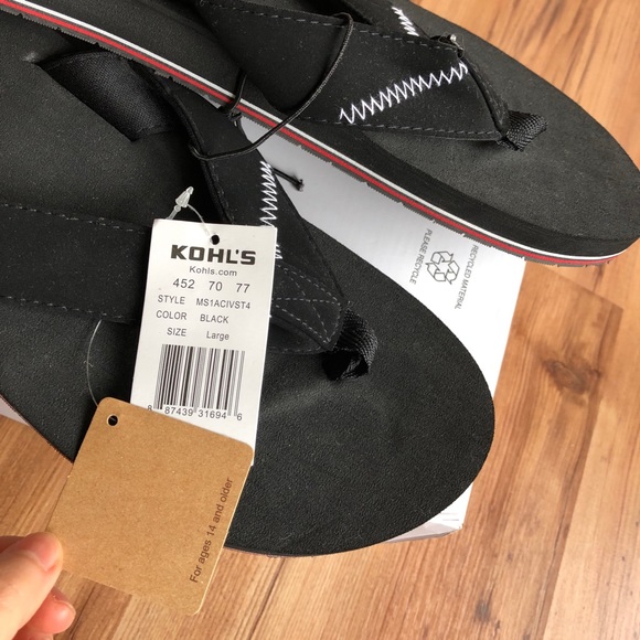 NEW VINTAGE STONE Sandal Flip Flops Black Large 10/11 Men’s - Picture 9 of 16